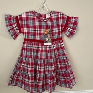 Masalababy, size 4, Tartan plaid  tuffle sleeve dress. 100% cotton